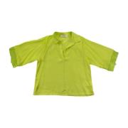 Grøn Acid Cropped Skjorte