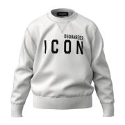 Hvid Bomuldssweatshirt med Maxi DSQUARED2 ICON Logo - 14