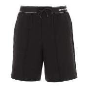 Sorte Shorts med Snøre i Dobbelt Jersey