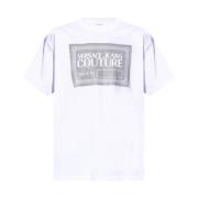Hvid Crewneck T-Shirt med Fed Grafisk Print