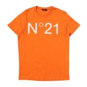 Orange Børne T-shirt med Logo Print