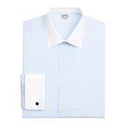 Lysblå Regular Fit Non-Iron Stretch Supima Cotton Pinpoint Oxford Cloth Dress Shirt med Ainsley-krave