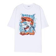 Hvid Haj Print T-shirt til Børn