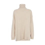 Oversized Turtleneck Sweater Natural Melange