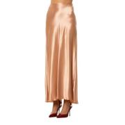 Kobber Satin Midi Nederdel