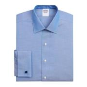 Blå Regular Fit Non-Iron Stretch Supima Cotton Pinpoint Oxford Cloth Dress Shirt med Ainsley Krave