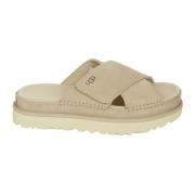 Beige Ruskind Kryds Sandal