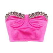 Krystal Fuchsia Crop Top