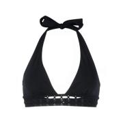 Sort Hæklet Halterneck Bikini Top