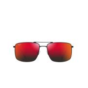 Unisex Firkantede Solbriller med Røde Spejlglas