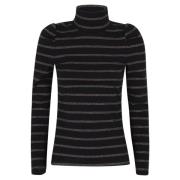 Stribet rullekrave sweater