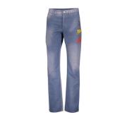 Blå Denim Jeans med Lige Snit