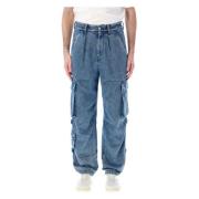 Lysblå Cargo Denim Jeans