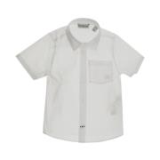 Hvid Bomuldsbørneskjorte med Korte Ærmer