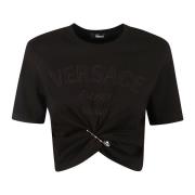Sorte T-shirts og Polos med Versace Milano Logo