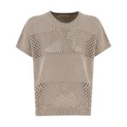 Linned Mesh Strik Crew Neck Sweater