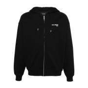 Hooded Zip Sweater med logo print