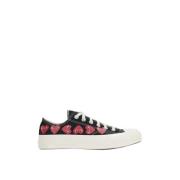 Sorte Converse lavtop sneakers med hjerteprint