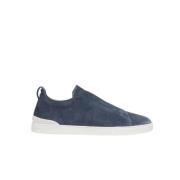 Blå Triple Stitch Slip-On Sneakers