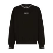 Sort Logo Sweatshirt med Oversize Pasform