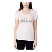 Lyserød Rhinestone Print T-shirt