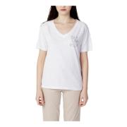 Hvid V-Hals Dames T-Shirt