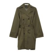 Stilfuld Timonaiw Trenchcoat i Beetle Green