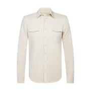 French Terry Overshirt i Lys Beige