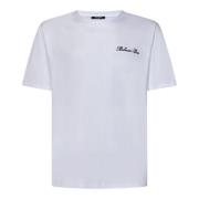 Hvid Logo Broderet T-Shirt
