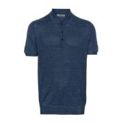 Linned/silke polo shirt