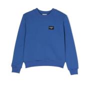Blå Børne Sweaters med Logo Tag