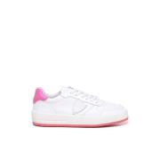 Hvide og Pink Sneakers med Logo