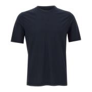 Herre Crêpe Bomuld T-shirt, Marineblå