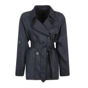 Denim Dobbeltbrystet Trenchcoat