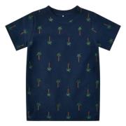 Broderede Palmetræer T-shirt - Navy