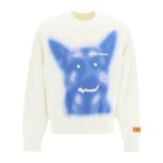 Bomuldssweatshirt med hundeprint