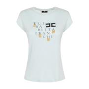 Aqua Logo og Frynse T-Shirt