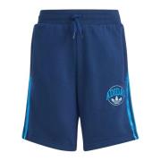 Blå Shorts med Striber og Logo