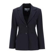 Pinstripet Blazer med Peak Revers