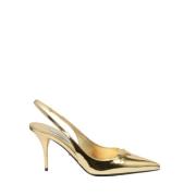 Platin Læder Slingback