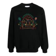 sort sweatshirt med Rainbow Crayon Temple print