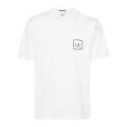 Hvid Rund Hals Trykt T-shirt