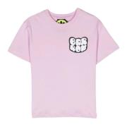Pink Smiley Print Børne T-shirt