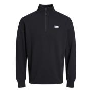 Half Zip Høj Hals Sweatshirt