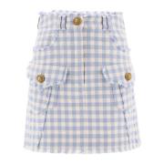 Gingham Tweed A-Line Nederdel