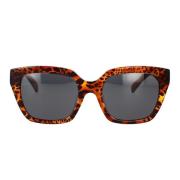 Geometriske solbriller Havana Leopard Mørkegrå linser