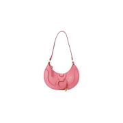 Pink Half-Moon Lædertaske