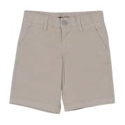 Beige Chino Shorts med Logo Plaque