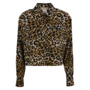 Leopard Print Bomuld Skjorte