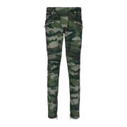 Slim-fit jeans i camouflage denim med ribbedetaljer